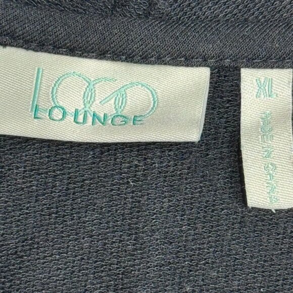 Logo Lounge by Lori Goldstein Womens XL Waterfall‎ Cardigan Black Side Pockets - Picture 4 of 6